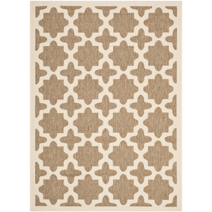 SAFAVIEH Indoor Outdoor CY6913-242 Courtyard Brown / Bone Rug Image 1