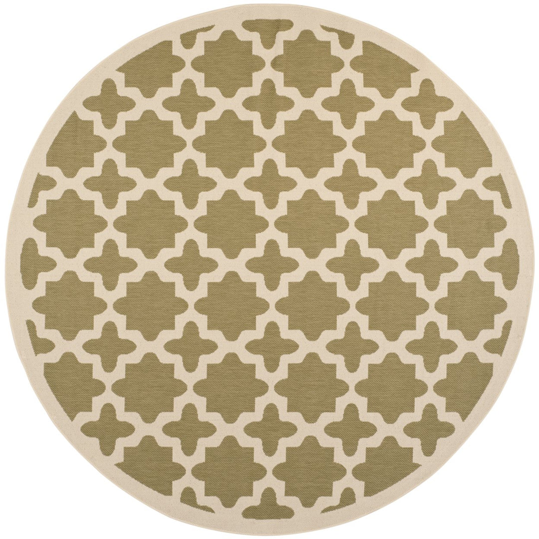 SAFAVIEH Indoor Outdoor CY6913-244 Courtyard Green / Beige Rug Image 1