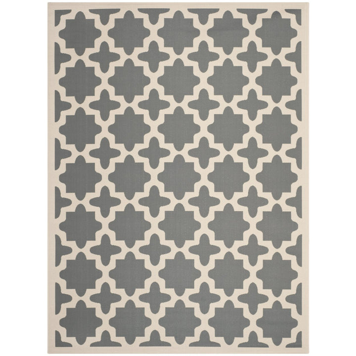 SAFAVIEH Outdoor CY6913-246 Courtyard Anthracite / Beige Rug Image 1