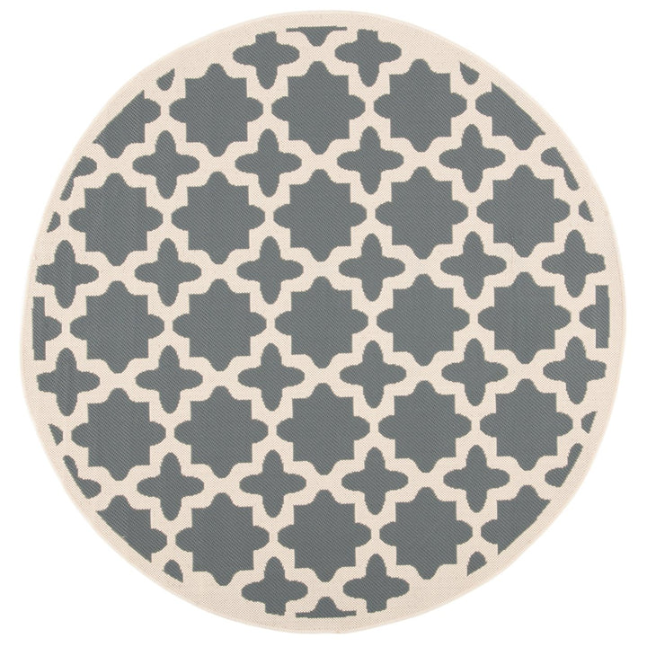 SAFAVIEH Outdoor CY6913-246 Courtyard Anthracite / Beige Rug Image 1