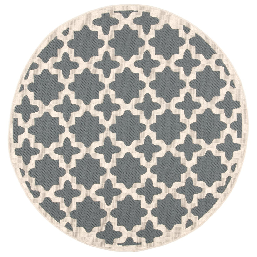 SAFAVIEH Outdoor CY6913-246 Courtyard Anthracite / Beige Rug Image 1