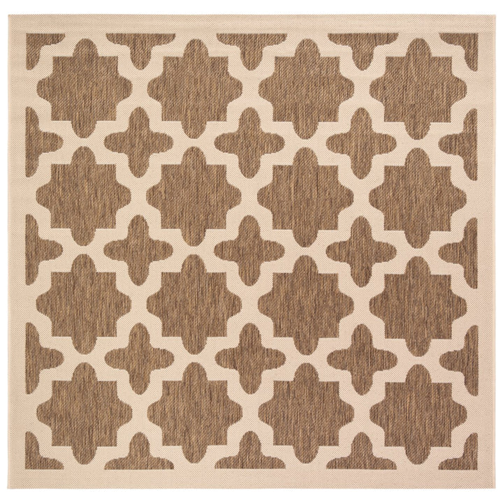 SAFAVIEH Indoor Outdoor CY6913-242 Courtyard Brown / Bone Rug Image 1