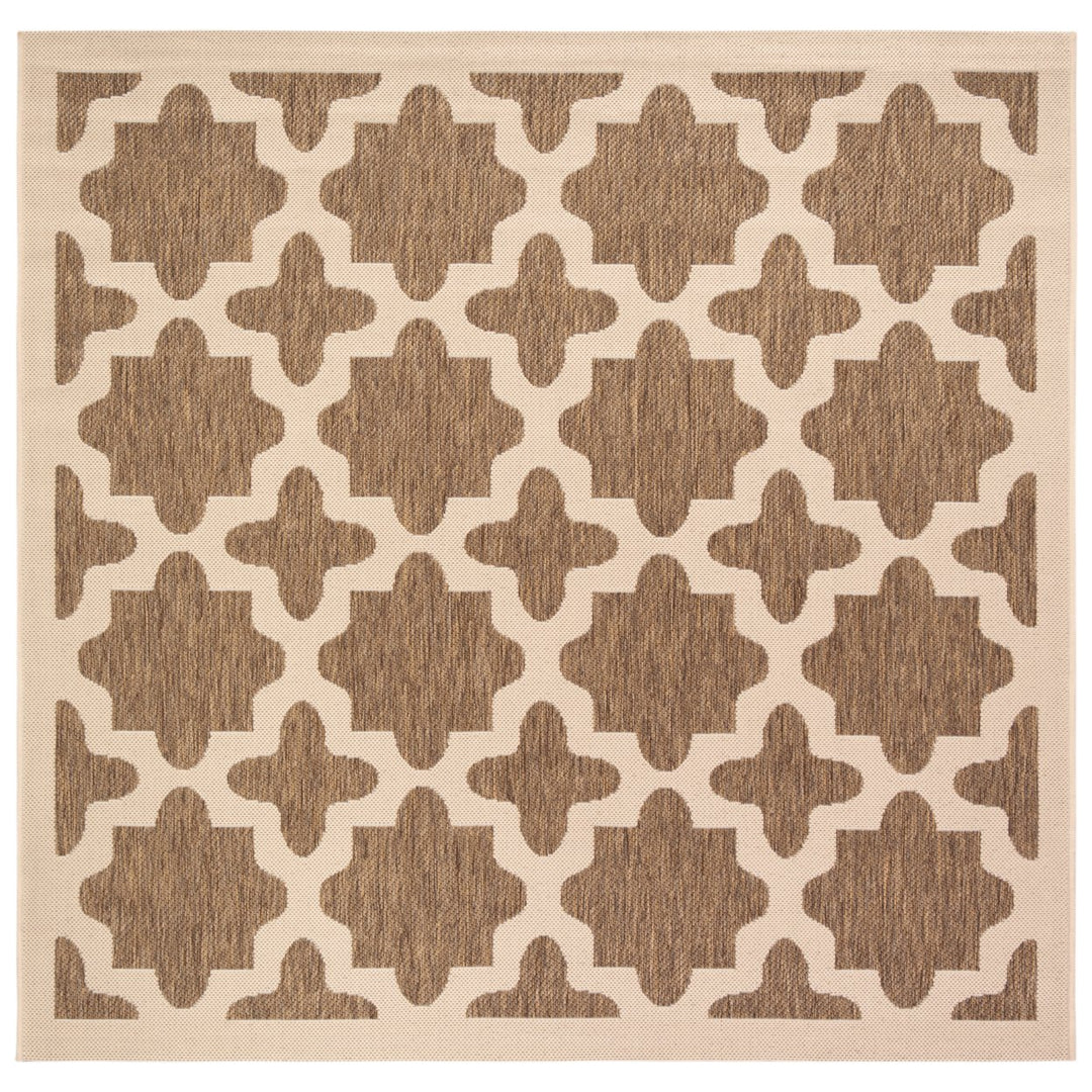 SAFAVIEH Indoor Outdoor CY6913-242 Courtyard Brown / Bone Rug Image 1