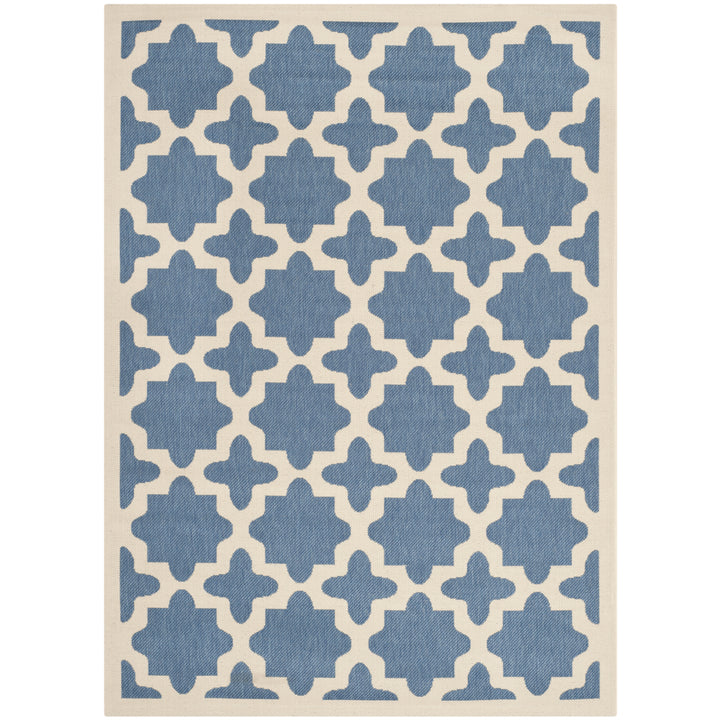 SAFAVIEH Indoor Outdoor CY6913-243 Courtyard Blue / Beige Rug Image 5