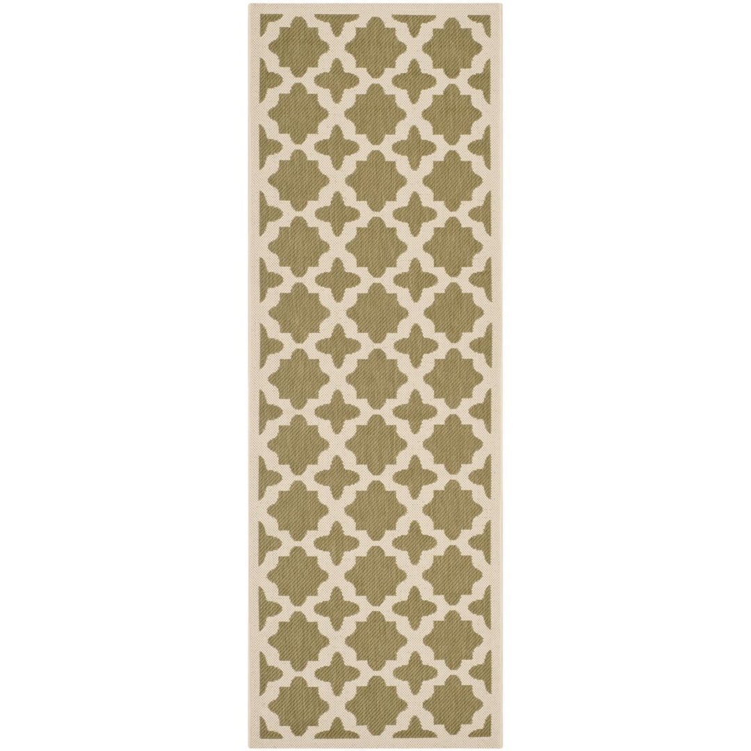 SAFAVIEH Indoor Outdoor CY6913-244 Courtyard Green / Beige Rug Image 1