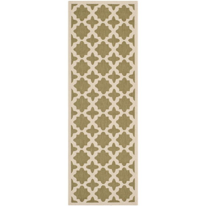 SAFAVIEH Indoor Outdoor CY6913-244 Courtyard Green / Beige Rug Image 1