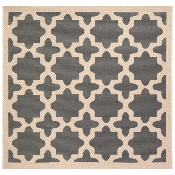 SAFAVIEH Outdoor CY6913-246 Courtyard Anthracite / Beige Rug Image 1