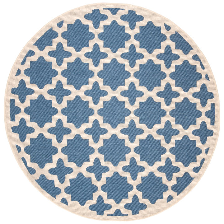 SAFAVIEH Indoor Outdoor CY6913-243 Courtyard Blue / Beige Rug Image 1