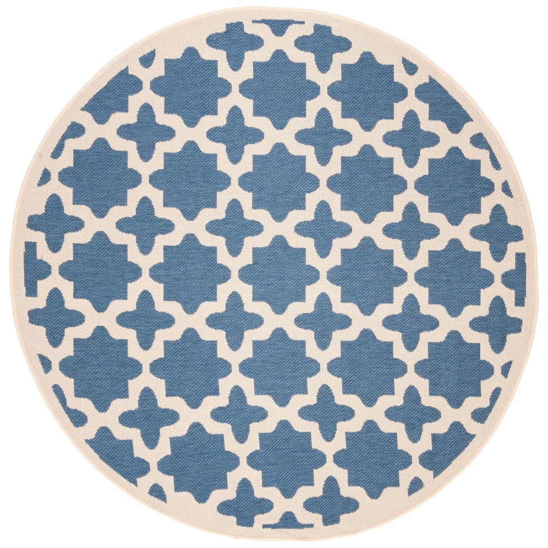 SAFAVIEH Indoor Outdoor CY6913-243 Courtyard Blue / Beige Rug Image 1