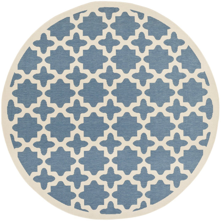 SAFAVIEH Indoor Outdoor CY6913-243 Courtyard Blue / Beige Rug Image 1