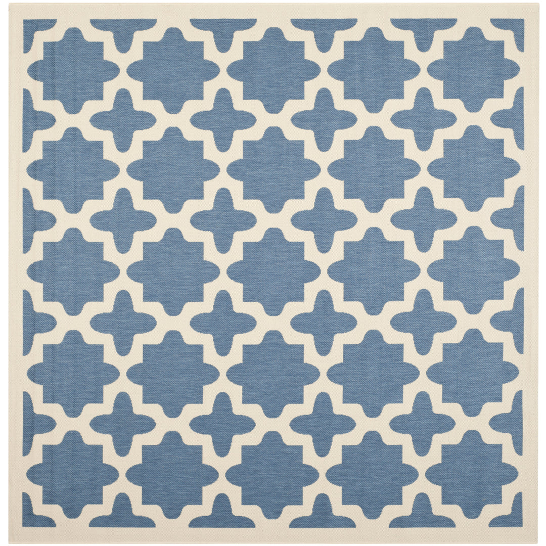 SAFAVIEH Indoor Outdoor CY6913-243 Courtyard Blue / Beige Rug Image 9