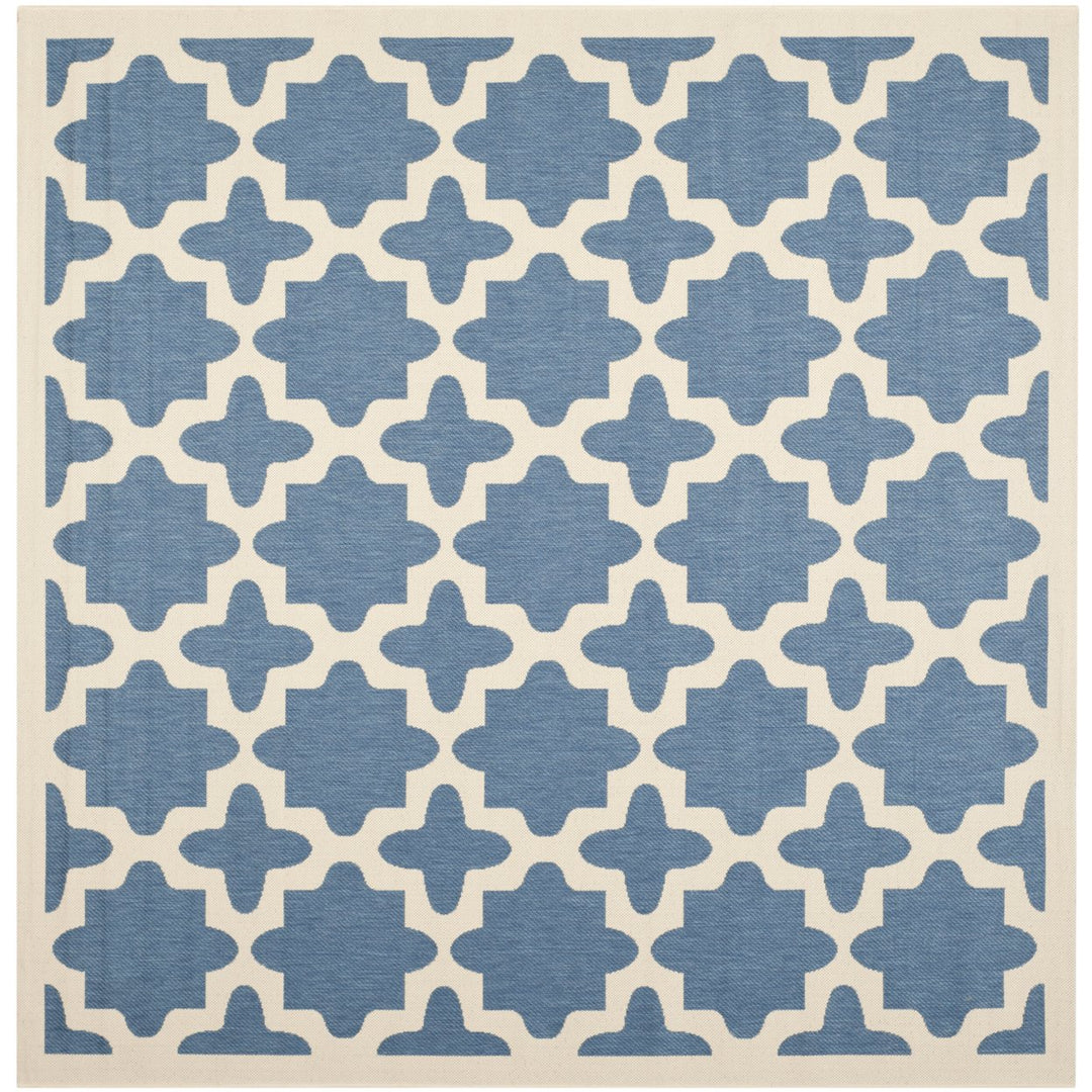 SAFAVIEH Indoor Outdoor CY6913-243 Courtyard Blue / Beige Rug Image 1