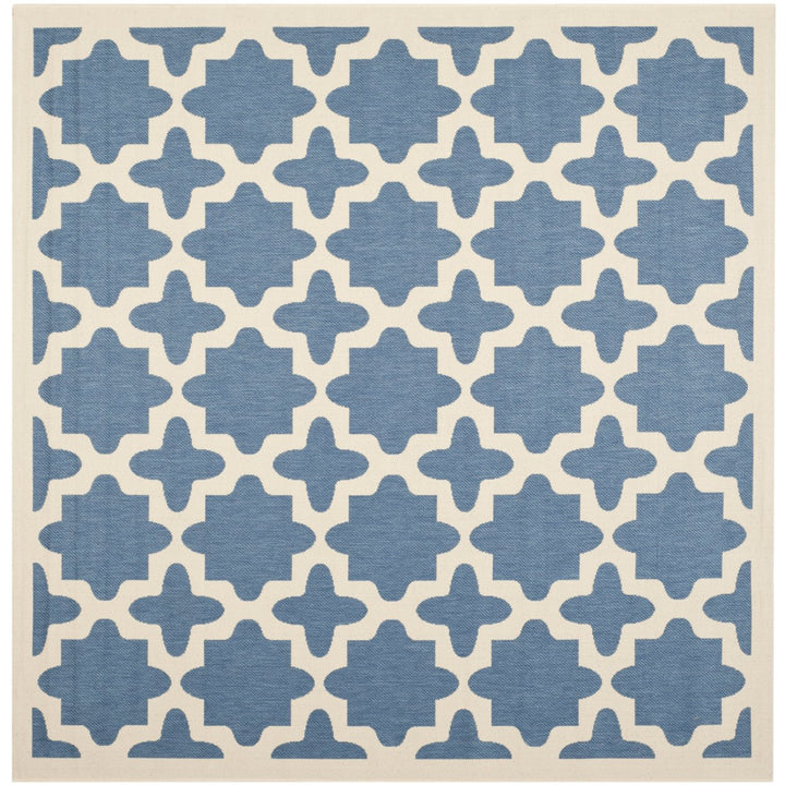 SAFAVIEH Indoor Outdoor CY6913-243 Courtyard Blue / Beige Rug Image 1