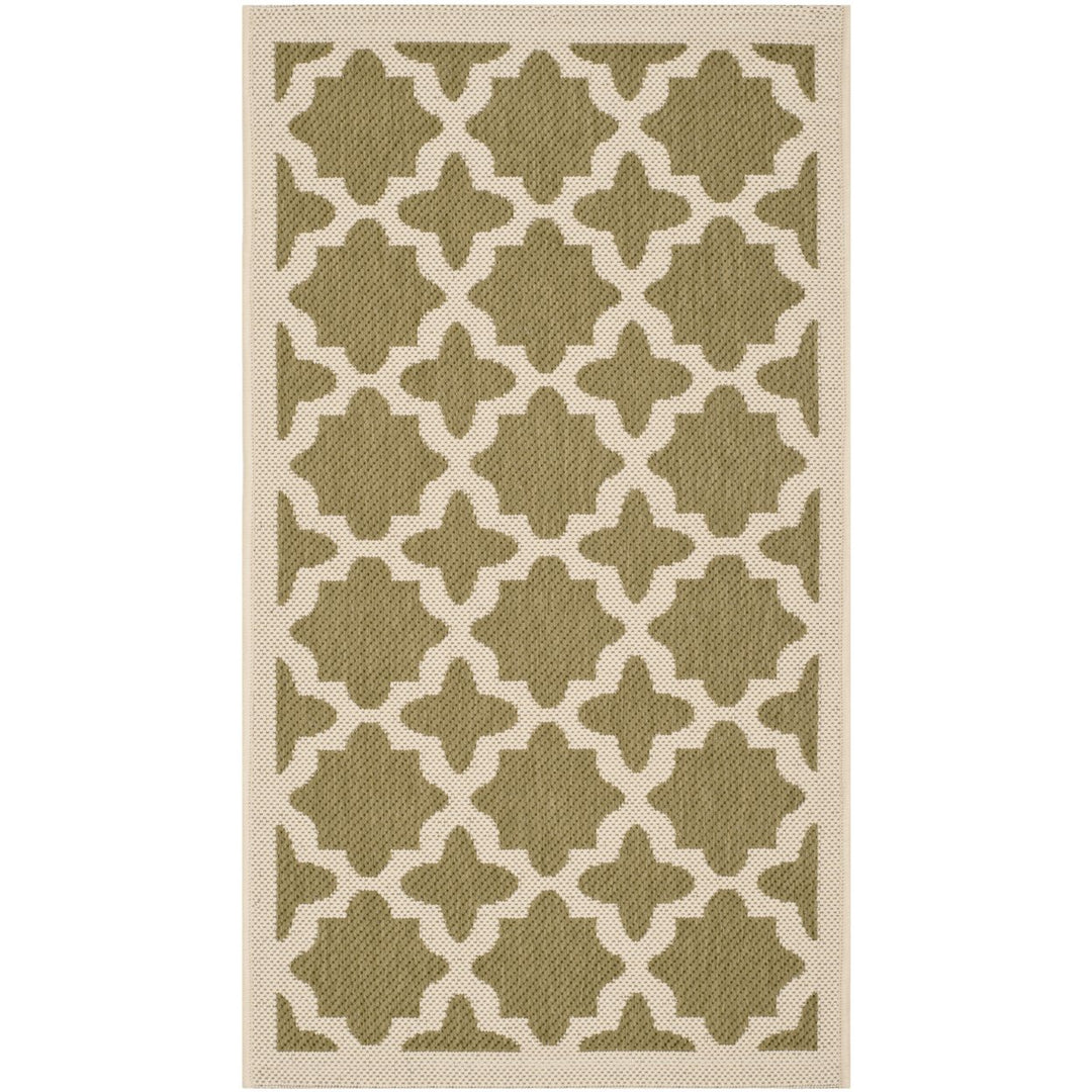 SAFAVIEH Indoor Outdoor CY6913-244 Courtyard Green / Beige Rug Image 1