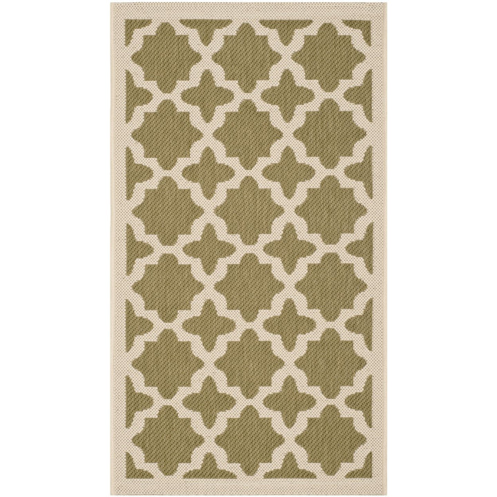 SAFAVIEH Indoor Outdoor CY6913-244 Courtyard Green / Beige Rug Image 1