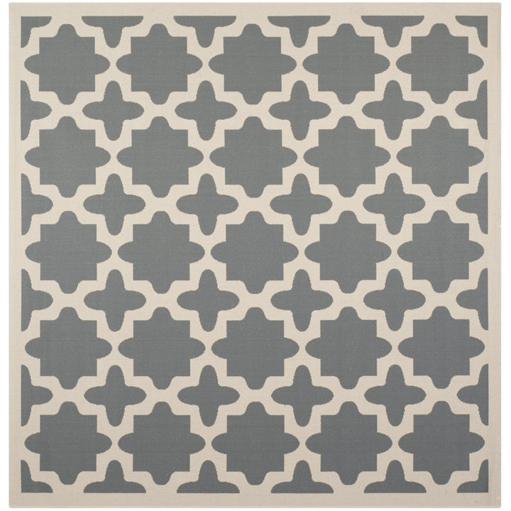 SAFAVIEH Outdoor CY6913-246 Courtyard Anthracite / Beige Rug Image 1