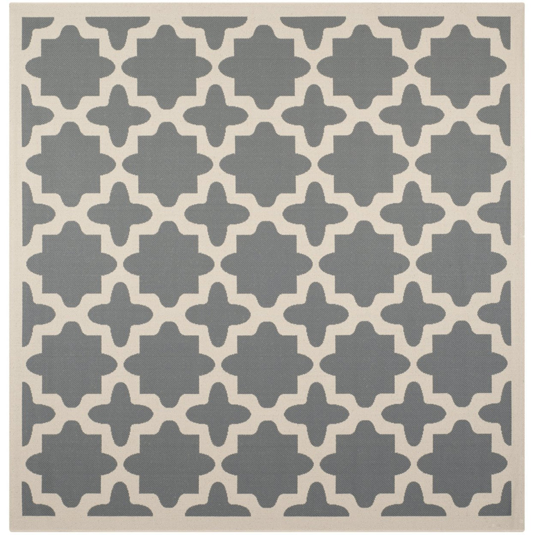 SAFAVIEH Outdoor CY6913-246 Courtyard Anthracite / Beige Rug Image 1