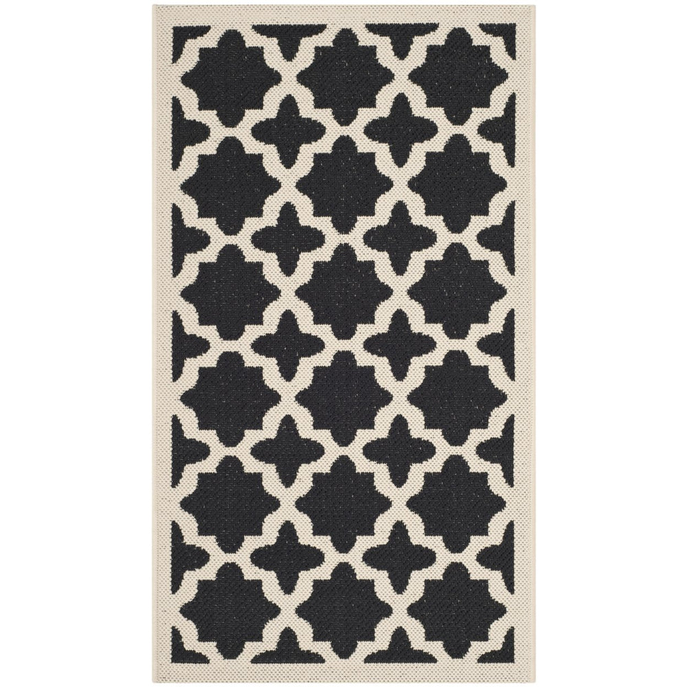 SAFAVIEH Indoor Outdoor CY6913-266 Courtyard Black / Beige Rug Image 2