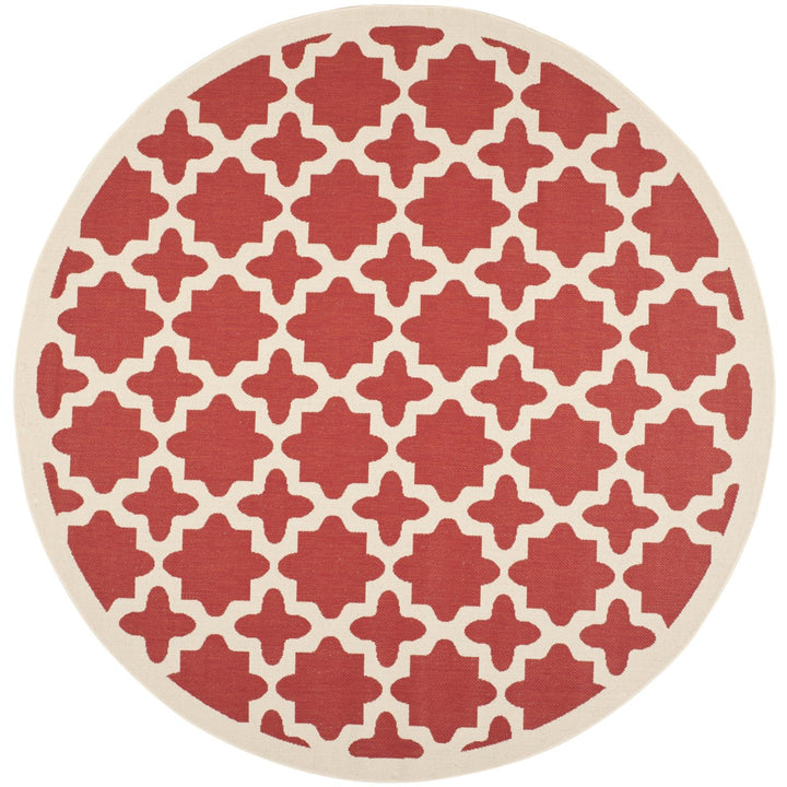 SAFAVIEH Outdoor CY6913-248 Courtyard Collection Red / Bone Rug Image 5