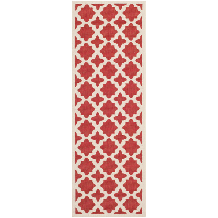SAFAVIEH Outdoor CY6913-248 Courtyard Collection Red / Bone Rug Image 6