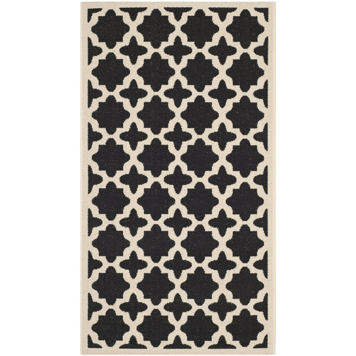 SAFAVIEH Indoor Outdoor CY6913-266 Courtyard Black / Beige Rug Image 1