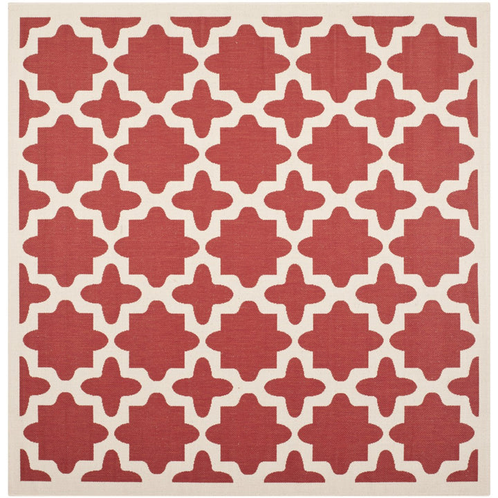 SAFAVIEH Outdoor CY6913-248 Courtyard Collection Red / Bone Rug Image 7