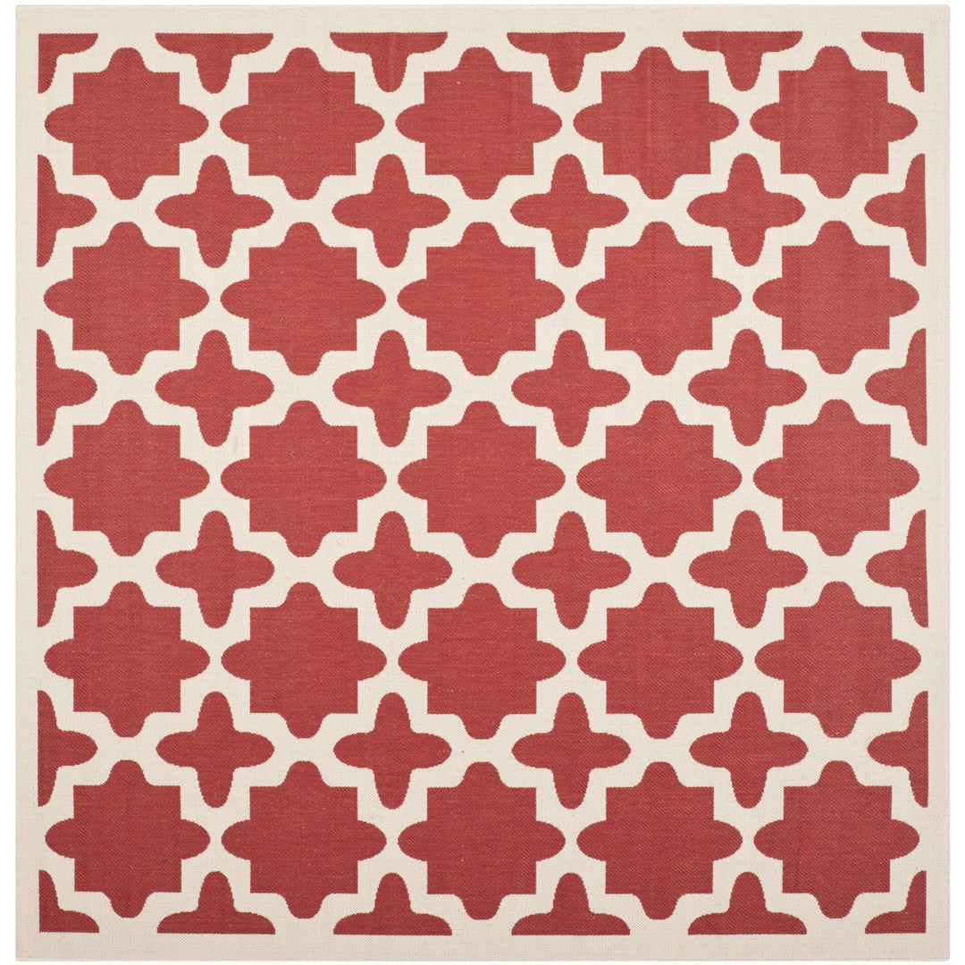 SAFAVIEH Outdoor CY6913-248 Courtyard Collection Red / Bone Rug Image 1