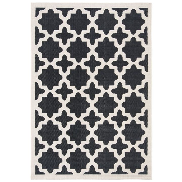 SAFAVIEH Indoor Outdoor CY6913-266 Courtyard Black / Beige Rug Image 1