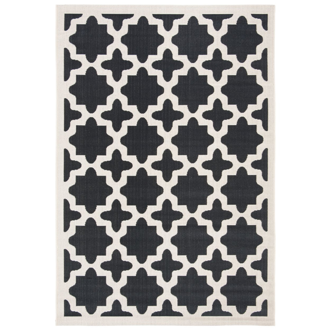 SAFAVIEH Indoor Outdoor CY6913-266 Courtyard Black / Beige Rug Image 1