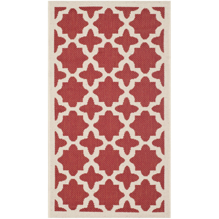 SAFAVIEH Outdoor CY6913-248 Courtyard Collection Red / Bone Rug Image 10