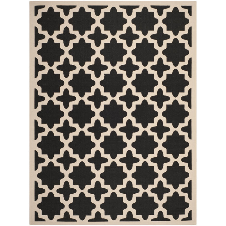 SAFAVIEH Indoor Outdoor CY6913-266 Courtyard Black / Beige Rug Image 1