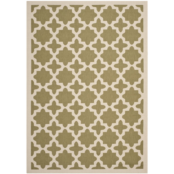 SAFAVIEH Indoor Outdoor CY6913-244 Courtyard Green / Beige Rug Image 1