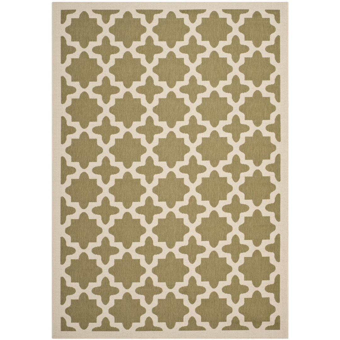 SAFAVIEH Indoor Outdoor CY6913-244 Courtyard Green / Beige Rug Image 1