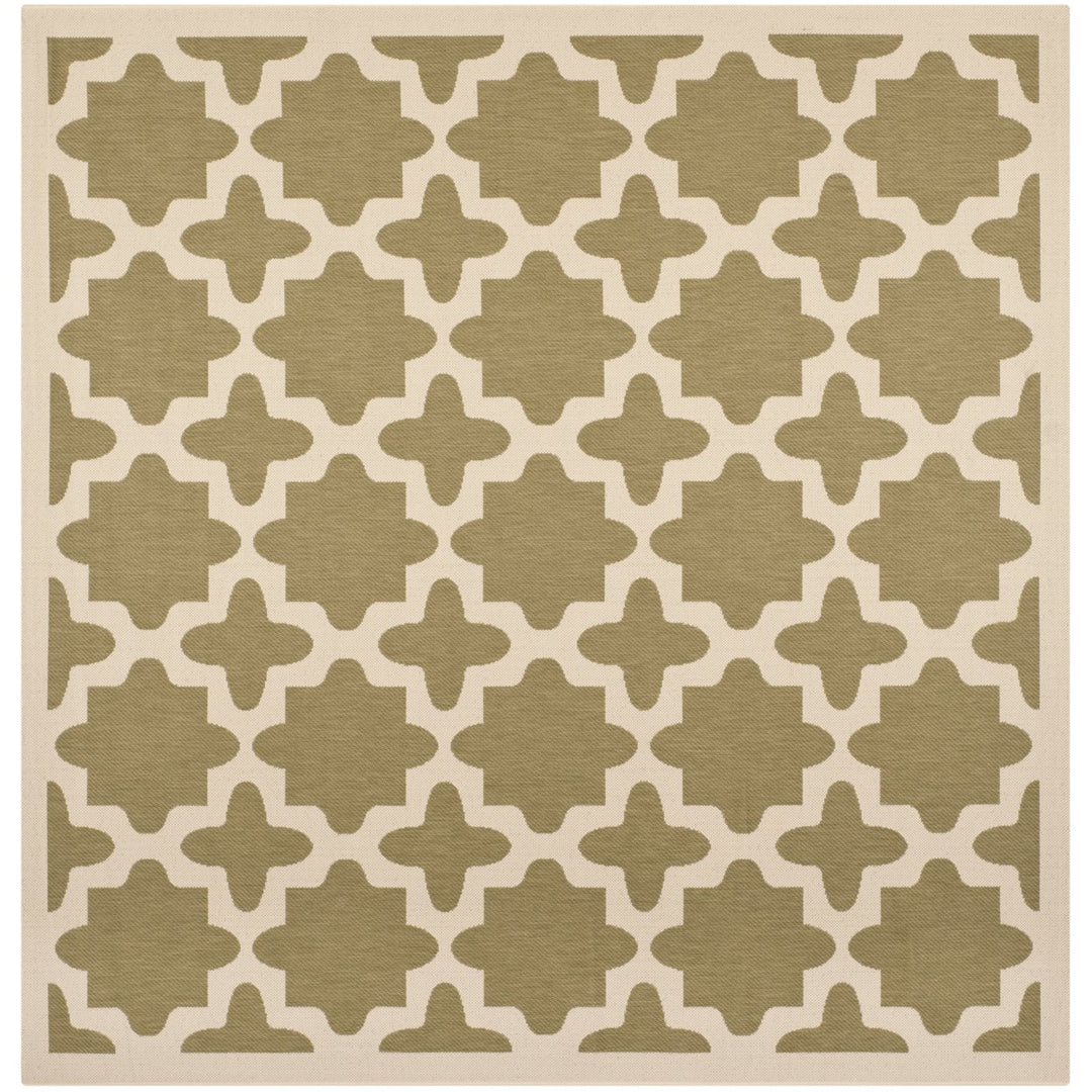 SAFAVIEH Indoor Outdoor CY6913-244 Courtyard Green / Beige Rug Image 1