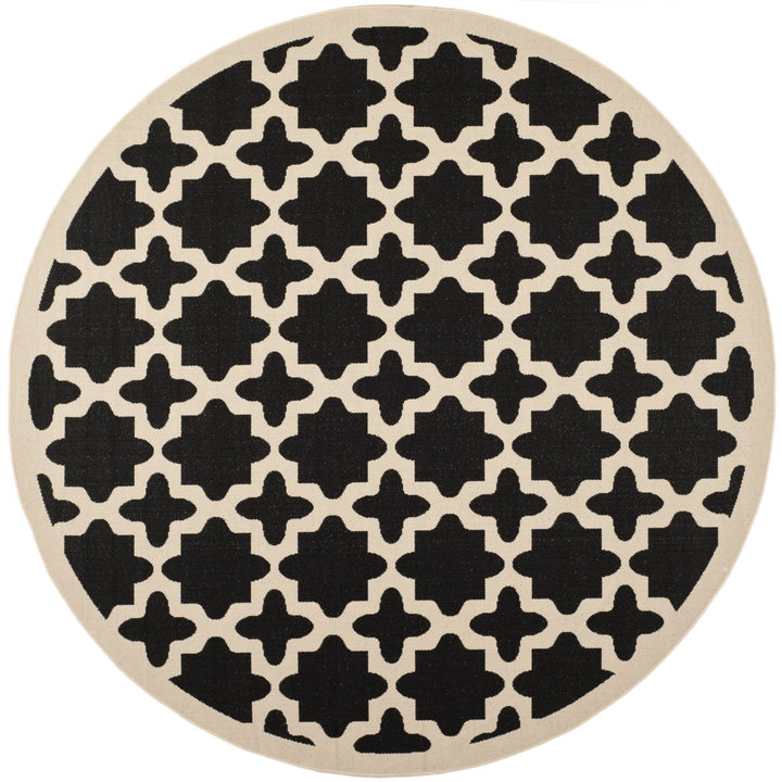 SAFAVIEH Indoor Outdoor CY6913-266 Courtyard Black / Beige Rug Image 1