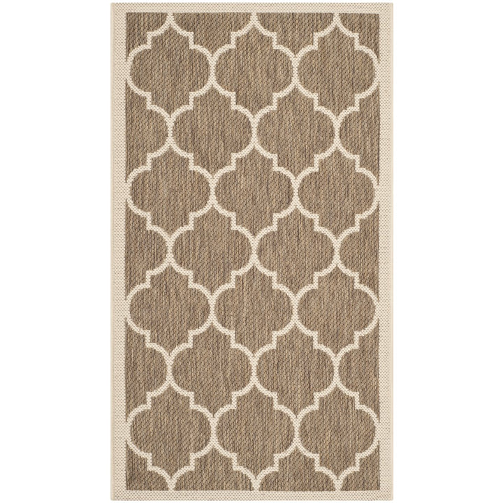 SAFAVIEH Indoor Outdoor CY6914-242 Courtyard Brown / Bone Rug Image 1