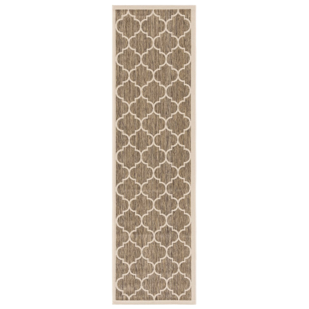 SAFAVIEH Indoor Outdoor CY6914-242 Courtyard Brown / Bone Rug Image 1