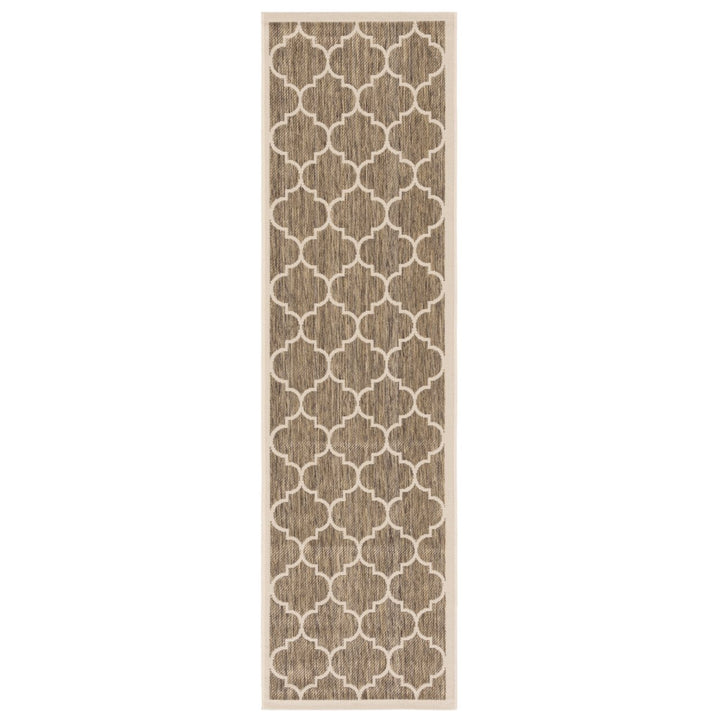 SAFAVIEH Indoor Outdoor CY6914-242 Courtyard Brown / Bone Rug Image 1