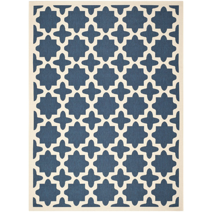 SAFAVIEH Indoor Outdoor CY6913-268 Courtyard Navy / Beige Rug Image 1