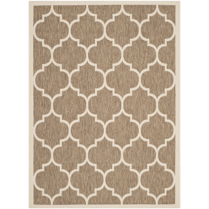 SAFAVIEH Indoor Outdoor CY6914-242 Courtyard Brown / Bone Rug Image 1