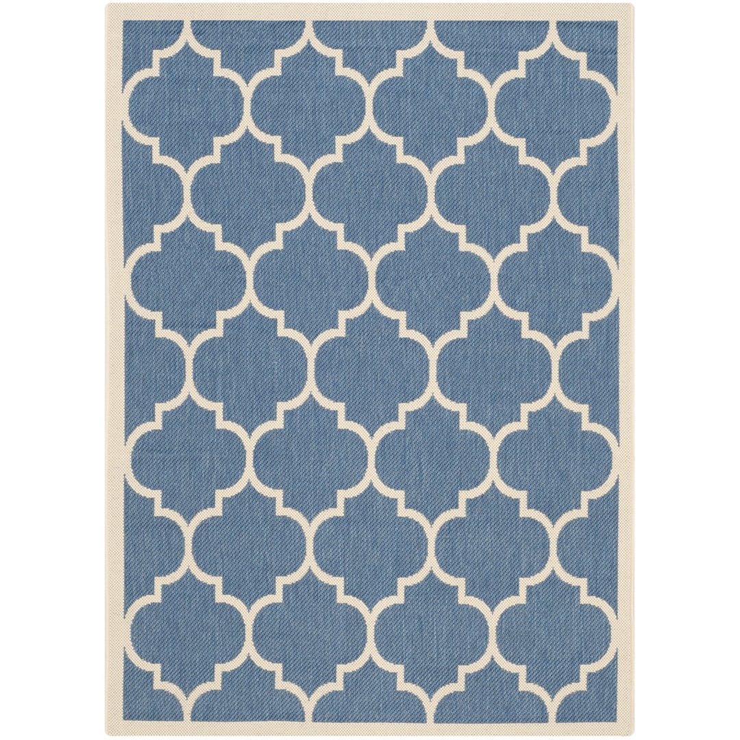 SAFAVIEH Indoor Outdoor CY6914-243 Courtyard Blue / Beige Rug Image 1