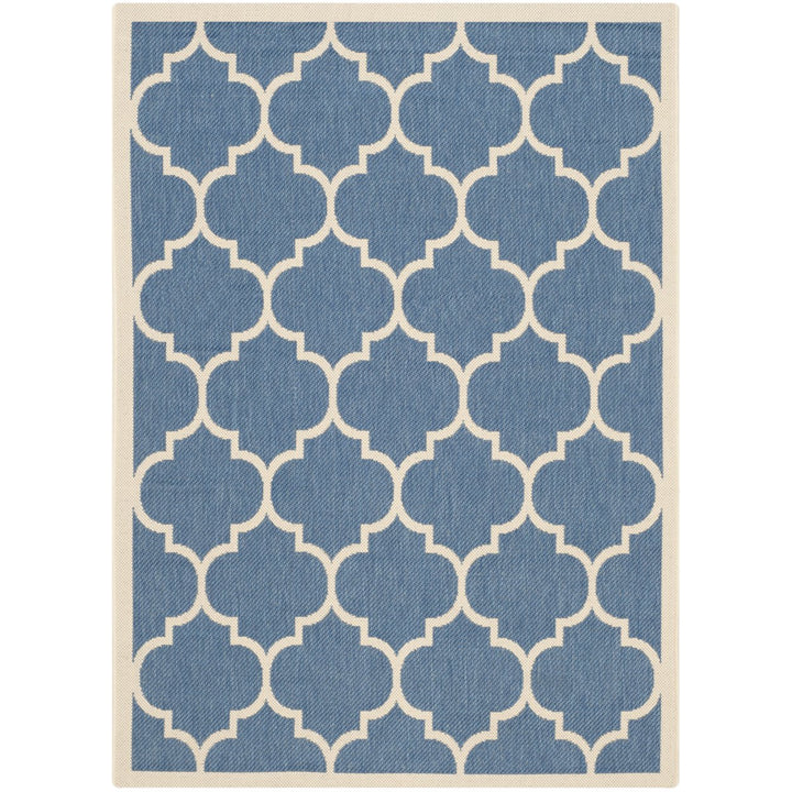 SAFAVIEH Indoor Outdoor CY6914-243 Courtyard Blue / Beige Rug Image 1