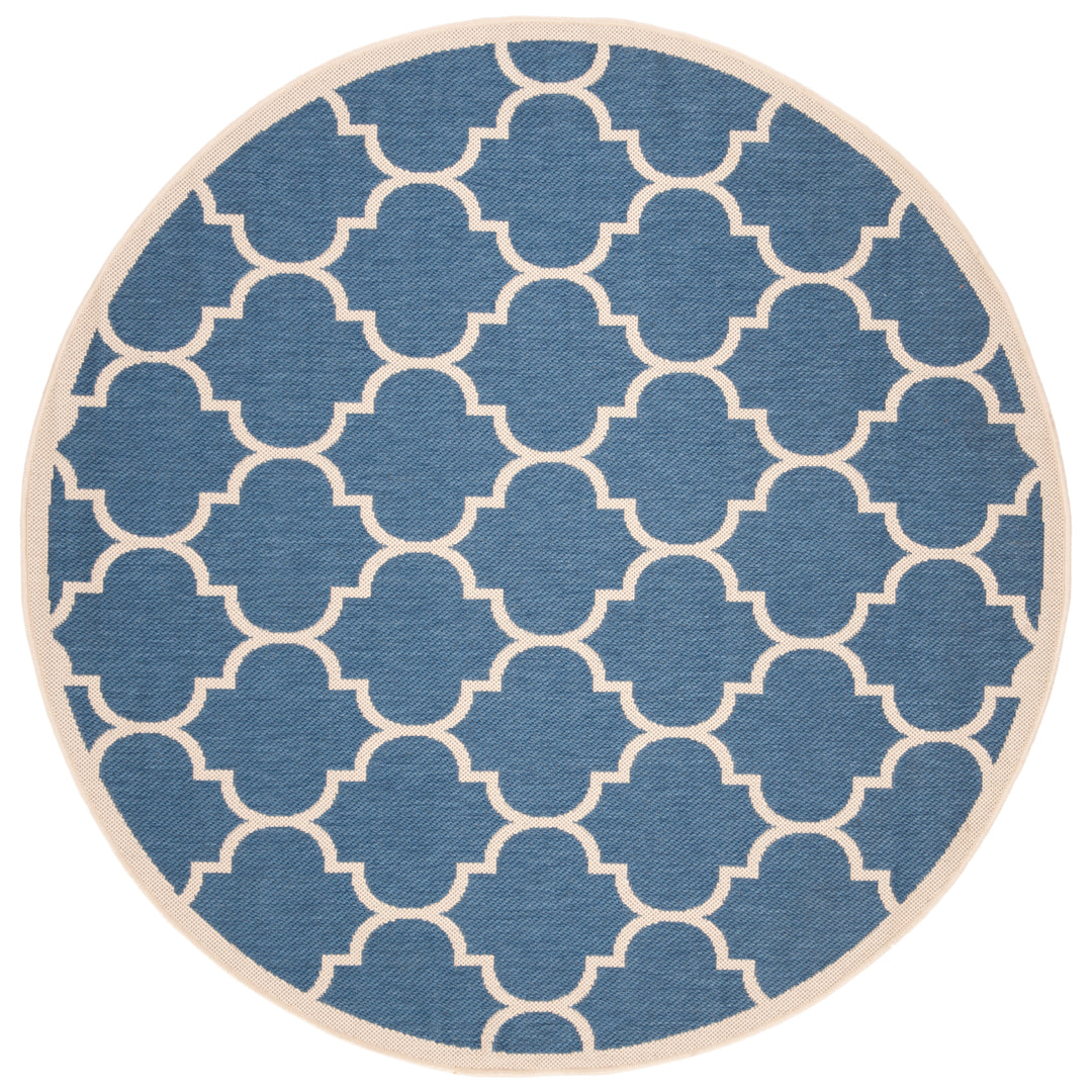 SAFAVIEH Indoor Outdoor CY6914-243 Courtyard Blue / Beige Rug Image 6