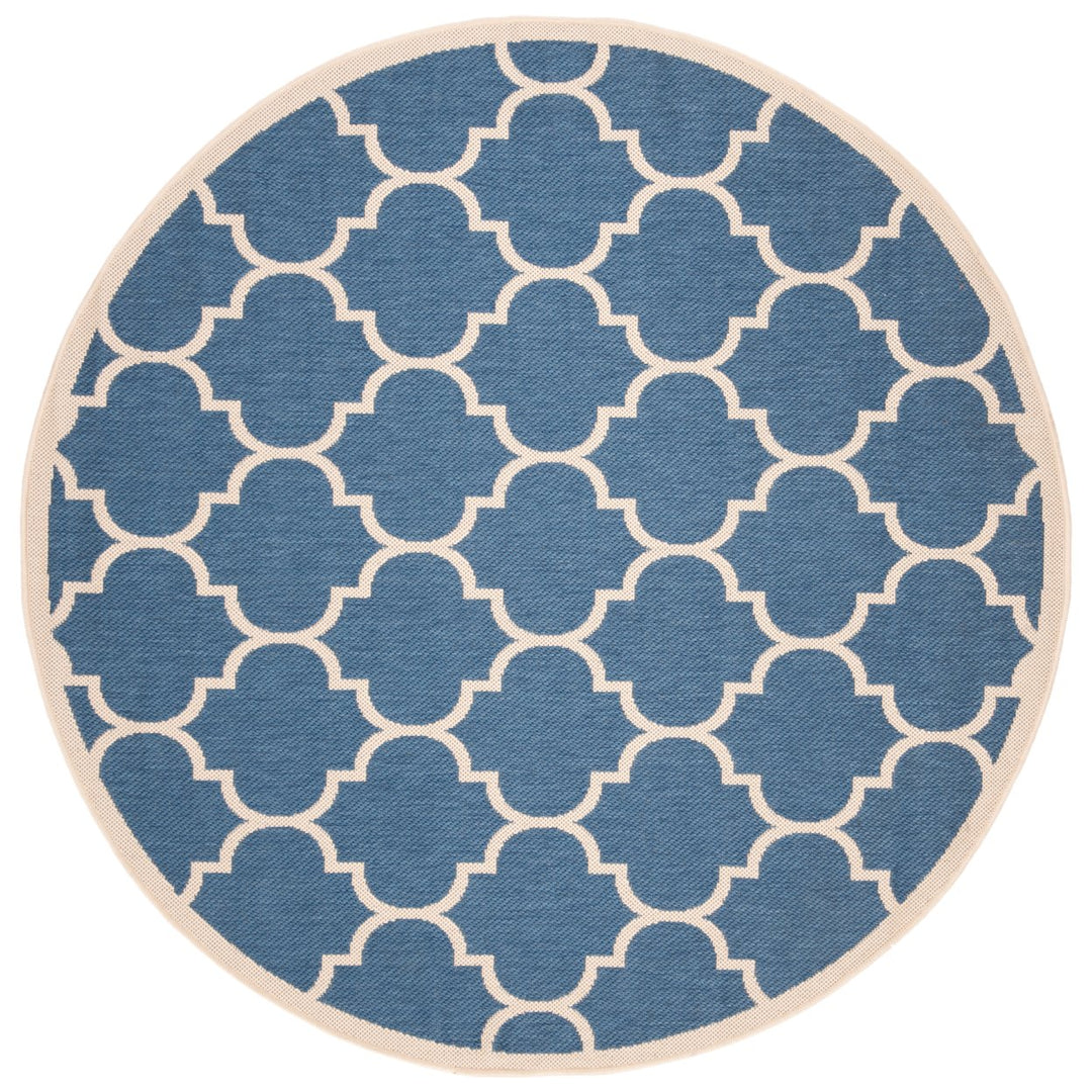 SAFAVIEH Indoor Outdoor CY6914-243 Courtyard Blue / Beige Rug Image 1