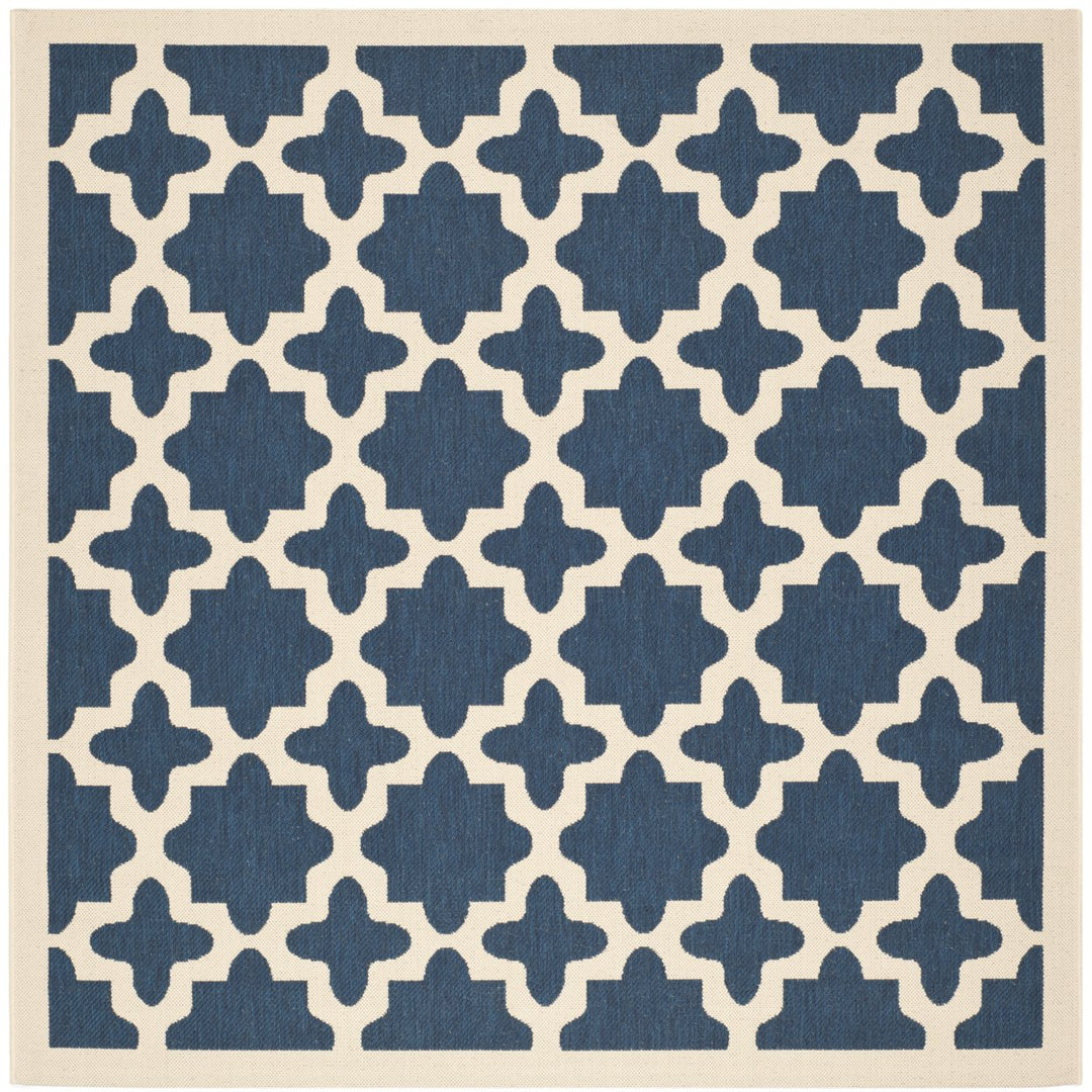 SAFAVIEH Indoor Outdoor CY6913-268 Courtyard Navy / Beige Rug Image 1