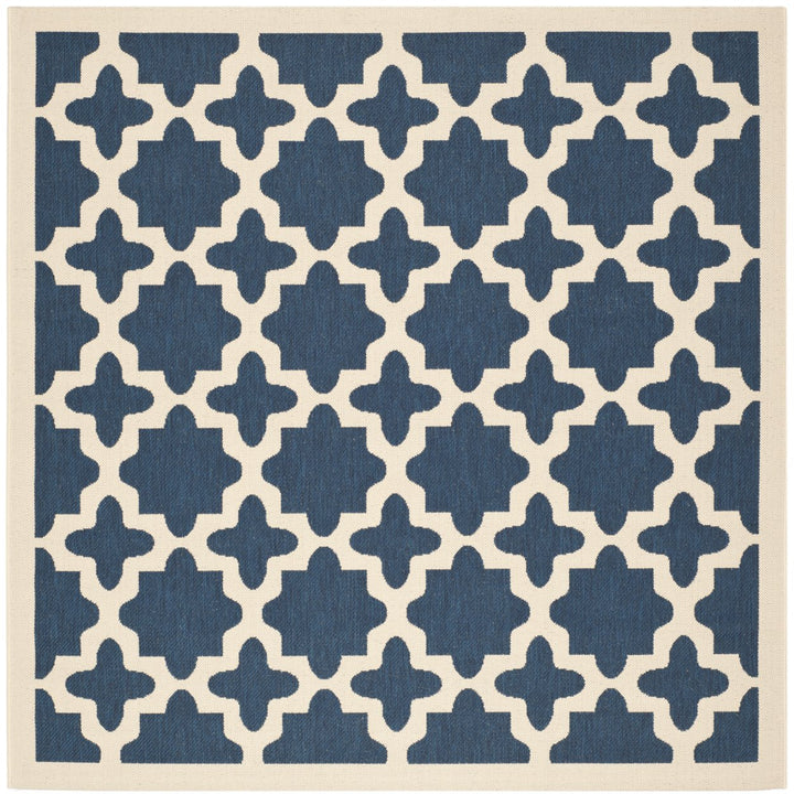 SAFAVIEH Indoor Outdoor CY6913-268 Courtyard Navy / Beige Rug Image 1