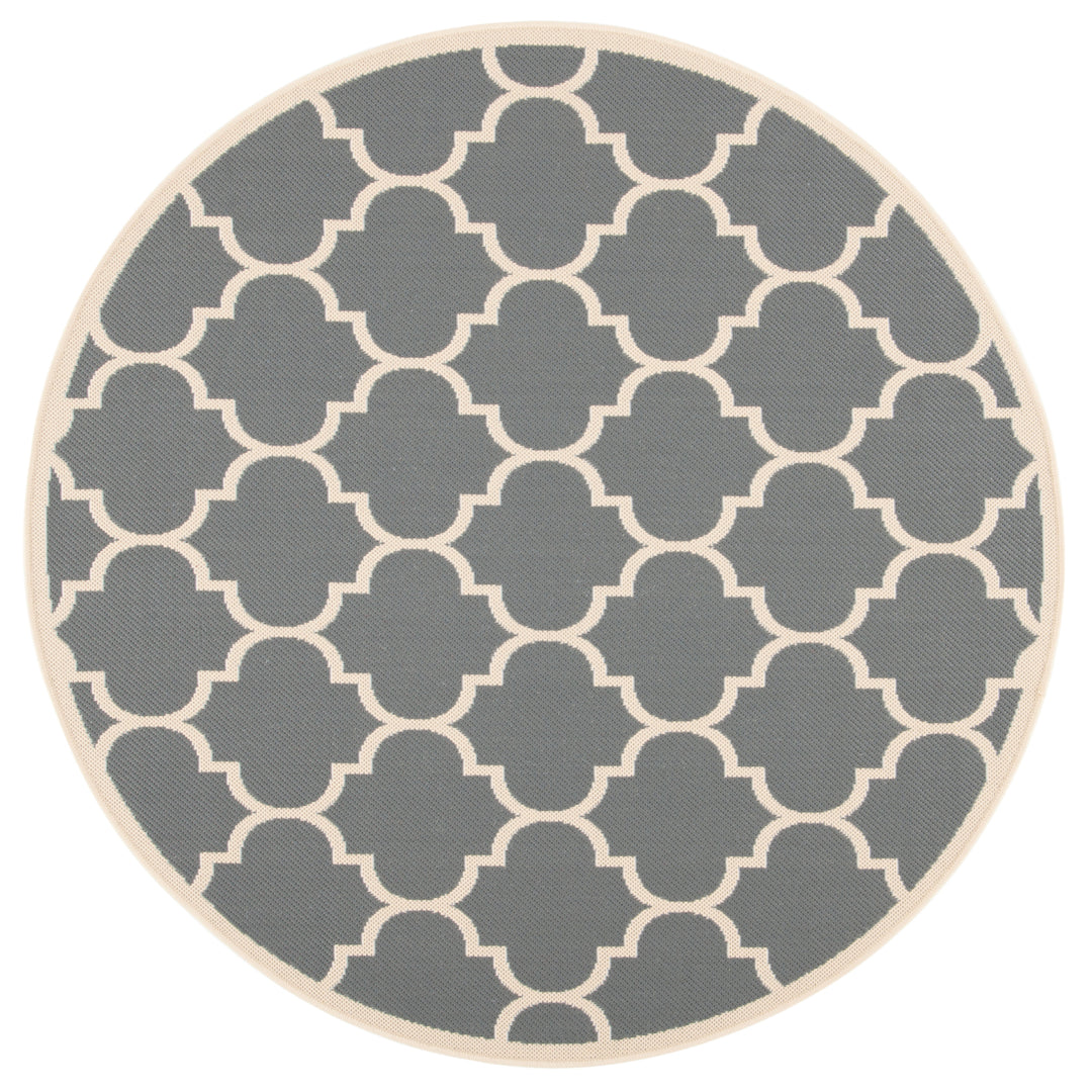 SAFAVIEH Outdoor CY6914-246 Courtyard Anthracite / Beige Rug Image 6