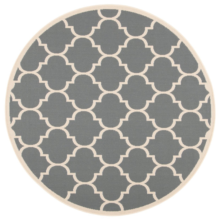 SAFAVIEH Outdoor CY6914-246 Courtyard Anthracite / Beige Rug Image 1