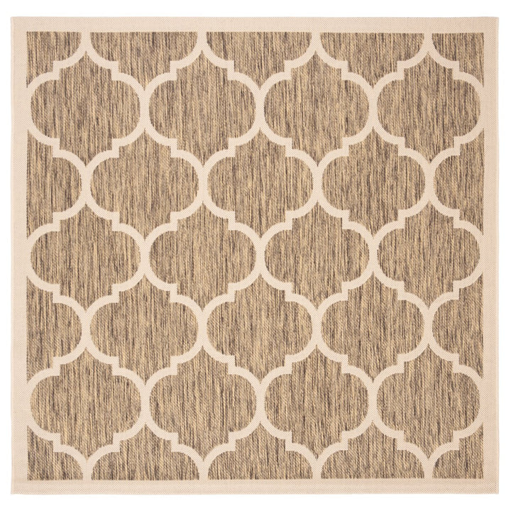 SAFAVIEH Indoor Outdoor CY6914-242 Courtyard Brown / Bone Rug Image 1