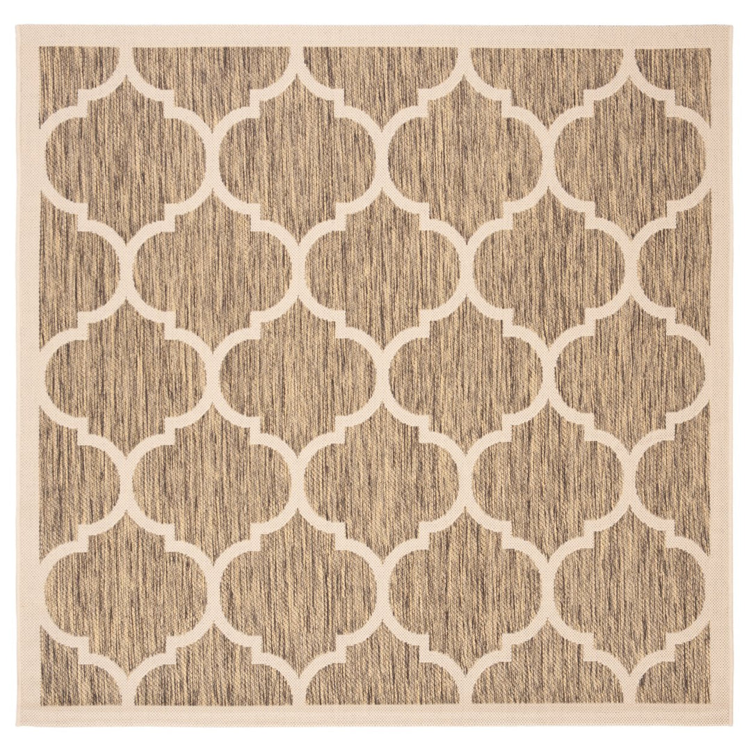 SAFAVIEH Indoor Outdoor CY6914-242 Courtyard Brown / Bone Rug Image 1